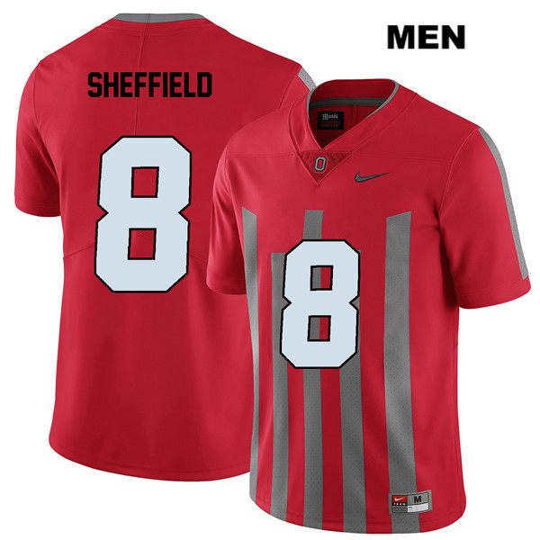 Ohio State Buckeyes Men's Kendall Sheffield #8 Red Authentic Nike Elite College NCAA Stitched Football Jersey HJ19H58CX